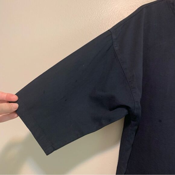 Color Me Cotton navy blue cotton tunic top dress size medium - Picture 2 of 6